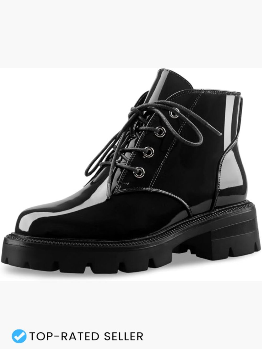 Lug Sole Short Combat Boots Chunky Heel Platform Ankle Booties Lace Up Oxford